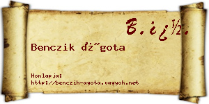 Benczik Ágota névjegykártya